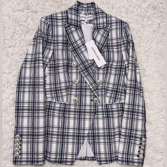 Veronica Beard Jackets & Blazers - NWT $898 Veronica Beard Miller Plaid Wool Blend Dickey Jacket